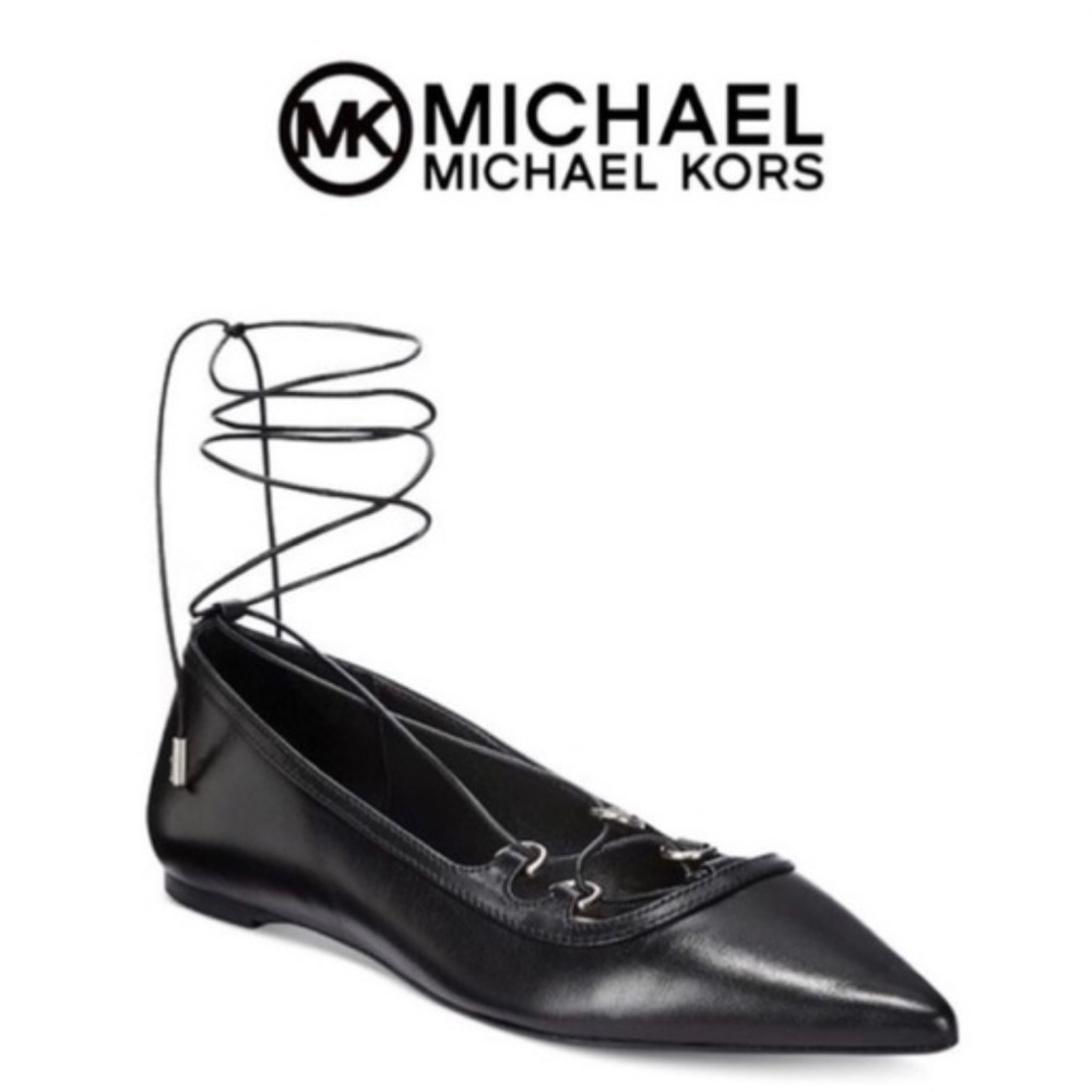 Tabby Lace Up Pointed Ballet Flats | Michael Kors